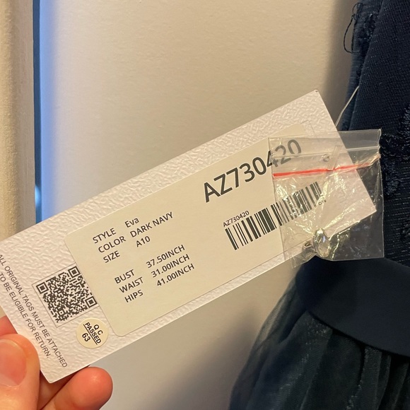 Azazie- Ava Style- Size 10- Navy BlUE NWT - Picture 2 of 3